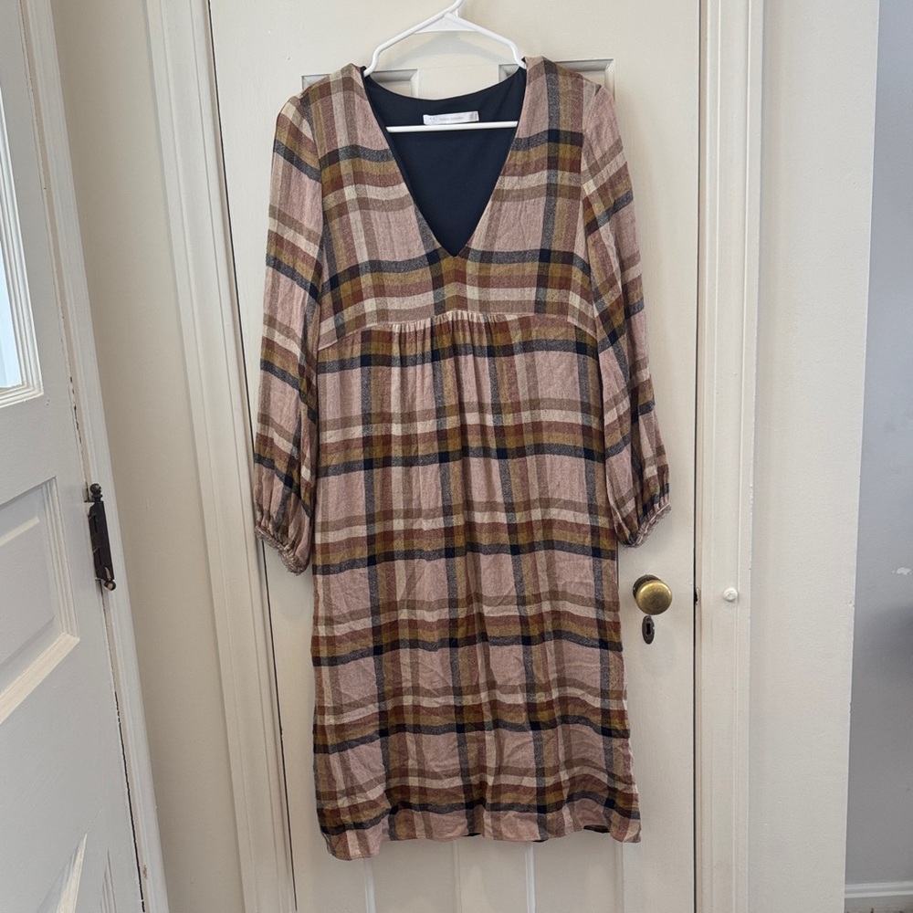 Zara Multicolor Plaid Long Sleeve Dress